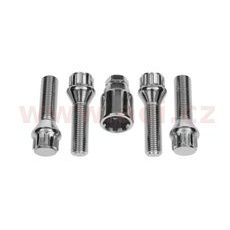 BEZPEČNOSTNÍ ŠROUB KOLA, ZÁVIT M14X1.5, KUŽELOVÉ SEDLO, DÉLKA ZÁVITU 40 MM (SADA 4 KS)