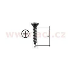 SAMOŘEZNÝ KŘÍŽOVÝ VRUT ČERNÝ POZINK FE (SADA 20 KS) (3,9 MM, 19 MM)