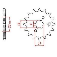 REŤAZOVÉ KOLIESKO PRE SEKUNDÁRNE REŤAZY TYPU 420, JT - ANGLICKO (13 ZUBOV)