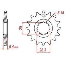 REŤAZOVÉ KOLIESKO PRE SEKUNDÁRNE REŤAZY TYPU 520, JT - ANGLICKO (15 ZUBOV)