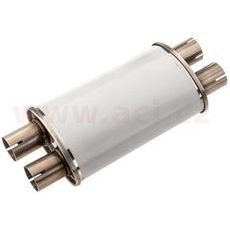 UNIVERZÁLNÍ TLUMIČ OVÁLNÝ 2X2, PRŮMĚR TĚLA 115/185MM, DÉLKA TĚLA 315MM, VNITŘNÍ PRŮMĚR 51MM NEREZ