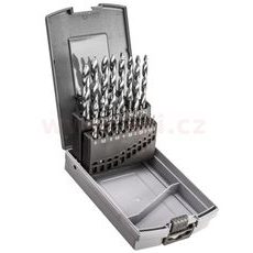 SADA RS VRTÁKŮ SE STUPŇOVITOU ŠPIČKOU PRO KOV, DŘEVO I PLAST, HSS PRŮMĚR 1-10 MM (19 KS)