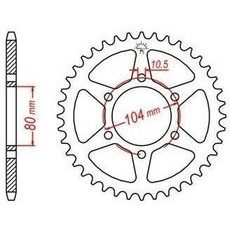 OCEĽOVÁ ROZETA PRE SEKUNDÁRNE REŤAZY TYPU 520, JT - ANGLICKO (43 ZUBOV)