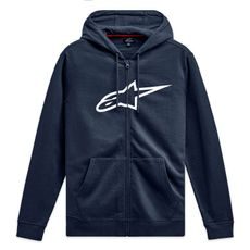 MIKINA AGELESS ZIP HOODIE 3, ALPINESTARS (MODRÁ/BÍLÁ)