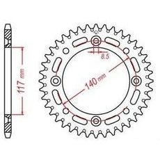 DURALOVÁ ROZETA PRE SEKUNDÁRNE REŤAZY TYPU 428, JT - ANGLICKO (47 ZUBOV)