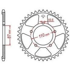 OCEĽOVÁ ROZETA PRE SEKUNDÁRNE REŤAZY TYPU 530, JT - ANGLICKO (44 ZUBOV)
