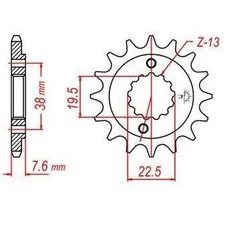 REŤAZOVÉ KOLIESKO PRE SEKUNDÁRNE REŤAZY TYPU 520, JT - ANGLICKO (13 ZUBOV)