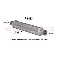 UNIVERZÁLNÍ TLUMIČ KULATÝ (TRUBKA 51 MM, DÉLKA 53 CM) (TĚLO 9 CM, DÉLKA 40 CM ) FENNO