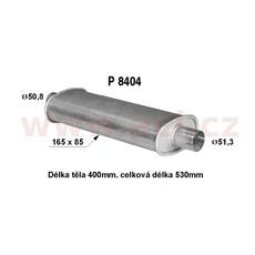 UNIVERZÁLNÍ TLUMIČ PLOCHÝ (TRUBKA 51 MM, DÉLKA 53 CM) (TĚLO 16,5X8,5 CM, DÉLKA 40 CM) FENNO