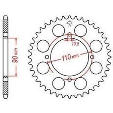 OCEĽOVÁ ROZETA PRE SEKUNDÁRNE REŤAZY TYPU 530, JT - ANGLICKO (38 ZUBOV)