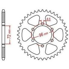 OCEĽOVÁ ROZETA PRE SEKUNDÁRNE REŤAZY TYPU 525, JT - ANGLICKO (40 ZUBOV)