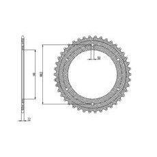 OCEĽOVÁ ROZETA PRE SEKUNDÁRNE REŤAZE TYPU 525, SUNSTAR (47 ZUBOV)