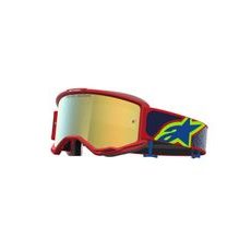 OKULIARE VISION 5 DRAG, ALPINESTARS (ČERVENÁ/MODRÁ/ŽLUTÁ FLUO, ZRKADLOVÉ ZLATÉ PLEXI) 2027