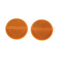 UNIVERZÁLNÍ ODRAZKA KULATÁ, PLASTOVÝ DRŽÁK SE ŠROUBEM M5, ORANŽOVÁ (PRŮMĚR 78 MM) 2 KS