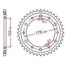 OCEĽOVÁ ROZETA PRE SEKUNDÁRNE REŤAZY TYPU 530, JT - ANGLICKO (44 ZUBOV)