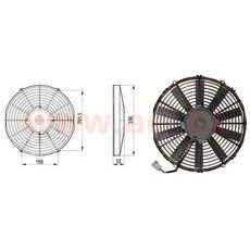 SAHARA UNIVERZÁLNÍ 24 V, VNĚJŠÍ PRŮMĚR 336 MM, PRŮMĚR VRTULE 305 MM, TLOUŠŤKA 52 MM, 3,5 A, PROUD VZDUCHU 1460 M3/H, VÝTLAK