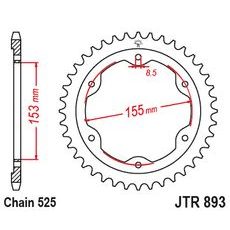 OCEĽOVÁ ROZETA PRE SEKUNDÁRNE REŤAZY TYPU 525, JT (38 ZUBOV)
