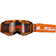 LS2 AURA ENDURO SERIES GOGGLE BLACK H-V ORANGE WITH CLEAR VISOR