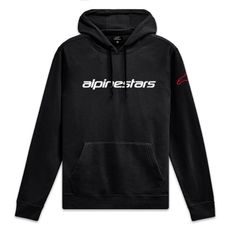MIKINA WORDMARK HOODIE 3, ALPINESTARS (ČERNÁ/BÍLÁ/ČERVENÁ)