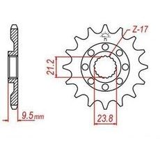 REŤAZOVÉ KOLIESKO PRE SEKUNDÁRNE REŤAZY TYPU 520, JT - ANGLICKO (14 ZUBOV)