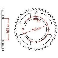 OCEĽOVÁ ROZETA PRE SEKUNDÁRNE REŤAZY TYPU 420, JT - ANGLICKO (48 ZUBOV)