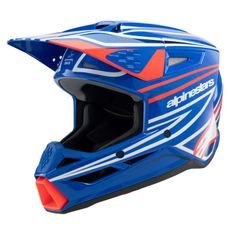 PRILBA S-M3 WURX, ALPINESTARS, DETSKÁ (MODRÁ/ČERVENÁ/BÍLÁ/ČERNÁ) 2026