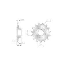 REŤAZOVÉ KOLIESKO PRE SEKUNDÁRNE REŤAZY TYPU 520, BRAKING (14 ZUBOV)