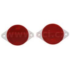 UNIVERZÁLNÍ ODRAZKA KULATÁ S DVĚMA OTVORY PRO UCHYCENÍ, ČERVENÁ (PRŮMĚR 78 MM) 2 KS