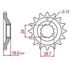 REŤAZOVÉ KOLIESKO PRE SEKUNDÁRNE REŤAZY TYPU 530, JT - ANGLICKO (17 ZUBOV)
