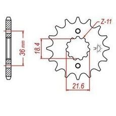 REŤAZOVÉ KOLIESKO PRE SEKUNDÁRNE REŤAZY TYPU 520, JT - ANGLICKO (13 ZUBOV)