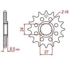 REŤAZOVÉ KOLIESKO PRE SEKUNDÁRNE REŤAZY TYPU 520, JT - ANGLICKO (16 ZUBOV)