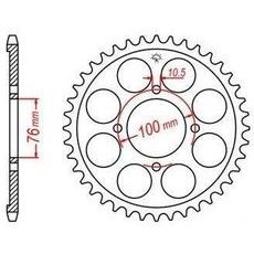 OCEĽOVÁ ROZETA PRE SEKUNDÁRNE REŤAZY TYPU 530, JT - ANGLICKO (40 ZUBOV)