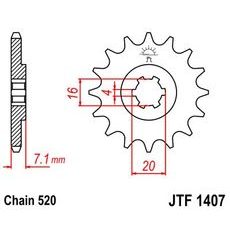 REŤAZOVÉ KOLIEČKO JT JTF 1407-10 10T, 520