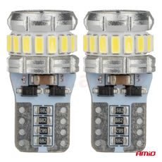 LED 12/24V 16XSMD 3014 + 2XSMD 3030 BÍLÁ 5500K (PATICE W2,1×9,5D/T10) CAN-BUS SADA 2 KS
