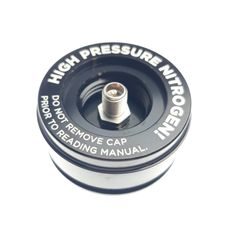RESERVOIR END CAP:(1.834 BORE,5/16-32, .900 TLG) AL 6061, BLACK ANO II,LASER ETCH WARNING