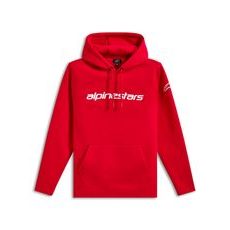 MIKINA WORDMARK HOODIE 3, ALPINESTARS (ČERVENÁ/BÍLÁ)
