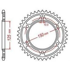 OCEĽOVÁ ROZETA PRE SEKUNDÁRNE REŤAZY TYPU 525, JT - ANGLICKO (42 ZUBOV)