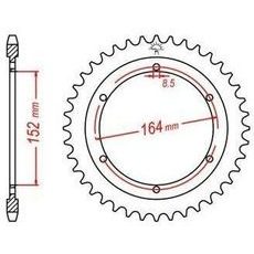 OCEĽOVÁ ROZETA PRE SEKUNDÁRNE REŤAZY TYPU 530, JT - ANGLICKO (42 ZUBOV)