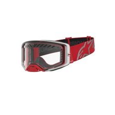 OKULIARE SUPERTECH DURA AIR FLUID, ALPINESTARS (ČERVENÁ/STŘÍBRNÁ, ČÍRE PLEXI) 2027