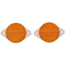 UNIVERZÁLNÍ ODRAZKA KULATÁ S DVĚMA OTVORY PRO UCHYCENÍ, ORANŽOVÁ (PRŮMĚR 78 MM) 2 KS