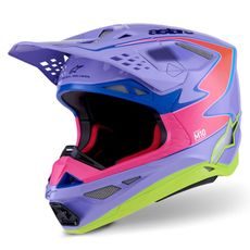 PRILBA SUPERTECH S-M10 EDÍCIA JETT LAWRENCE R01, ALPINESTARS (FIALOVÁ/RŮŽOVÁ FLUO/ŽLUTÁ FLUO) 2026