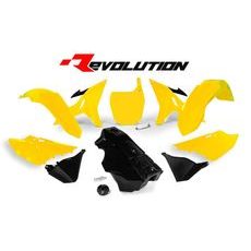 SADA PLASTOV YAMAHA - REVOLUTION KIT PRE YZ 125/250 02-21, RTECH (ŽLTO-ČIERNA, 7 DIELOV)