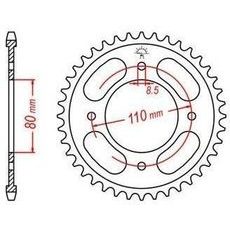 OCEĽOVÁ ROZETA PRE SEKUNDÁRNE REŤAZY TYPU 428, JT - ANGLICKO (42 ZUBOV)
