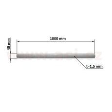 UNIVERZÁLNÍ ROURA VÝFUKU 1 M NEREZ, VNĚJŠÍ PRŮMĚR 40 MM, TL. 1,5 MM TYLL