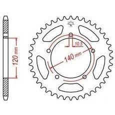 OCEĽOVÁ ROZETA PRE SEKUNDÁRNE REŤAZY TYPU 520, JT - ANGLICKO (45 ZUBOV)