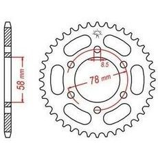 OCEĽOVÁ ROZETA PRE SEKUNDÁRNE REŤAZY TYPU 428, JT - ANGLICKO (36 ZUBOV)