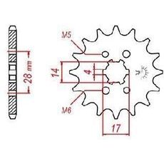 REŤAZOVÉ KOLIESKO PRE SEKUNDÁRNE REŤAZY TYPU 428, JT (14 ZUBOV)