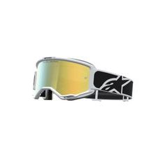 OKULIARE VISION 5 RORA, ALPINESTARS (ČERNÁ/BÍLÁ, ZRKADLOVÉ ZLATÉ PLEXI) 2027