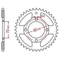 OCEĽOVÁ ROZETA PRE SEKUNDÁRNE REŤAZY TYPU 428, JT - ANGLICKO (45 ZUBOV)