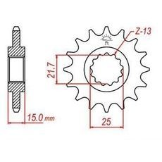 REŤAZOVÉ KOLIESKO PRE SEKUNDÁRNE REŤAZY TYPU 525, JT - ANGLICKO (14 ZUBOV)